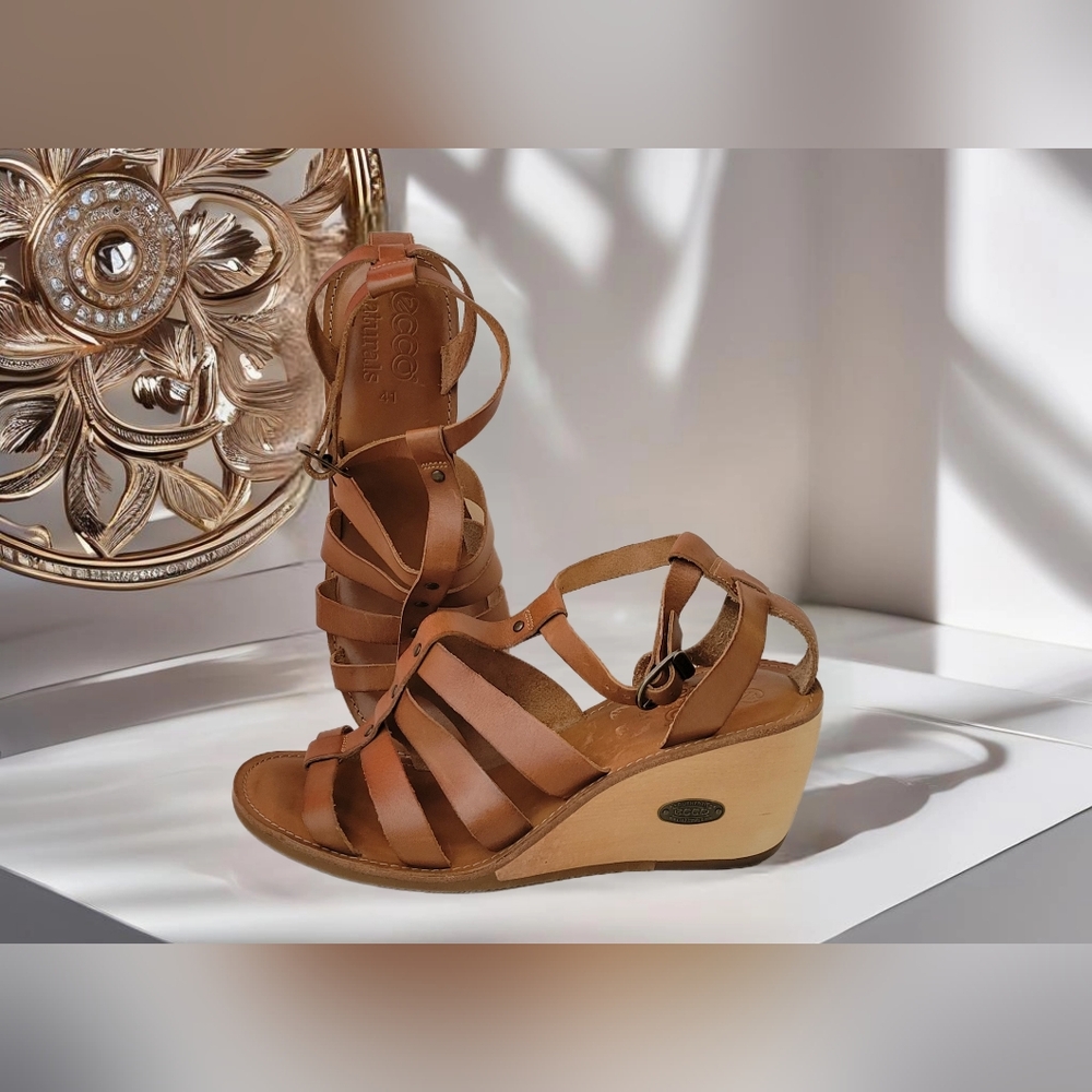 Ecco Naturals Timber Heel Platforms Size 10